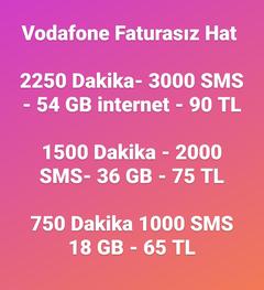 Vodafone 54 - 36 - 18 GB li paketler !