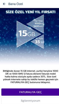 Türk Telekom Selfy Sarı 10GB Paketine 10₺ Zam !