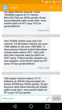  Yeni Yil 8GB Tarifesi 29TL-(TürkTelekom)