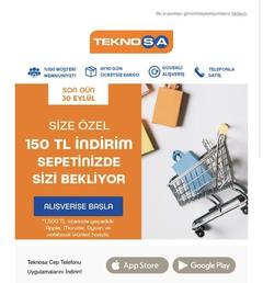 TEKNOSA 1.500 TL ÜZERİ GEÇERLİ 150 TL İNDİRİM