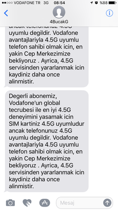 Iphone 7 Vodafone 4.5 G sorunu