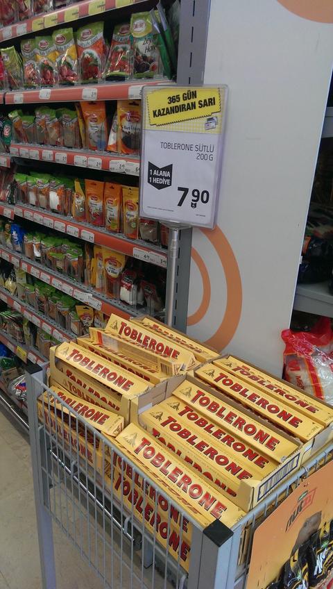 Migros TOBLERONE 200gr 1+1 7.90 TL