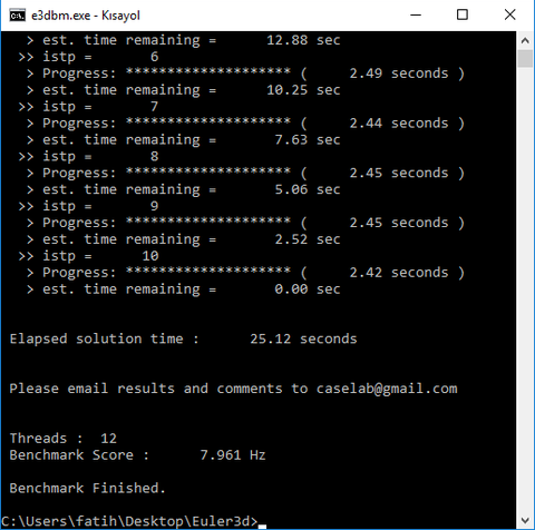 Euler3D Benchmark (Hesaplamalı Akışkanlar Dinamiği Testi)