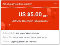 EFSANE ALIEXPRESS KAMPANYASI BİTMİŞTİR.