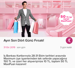 Maximum Ayın Son 4 Günü 150/10 Toplamda 50 Puan