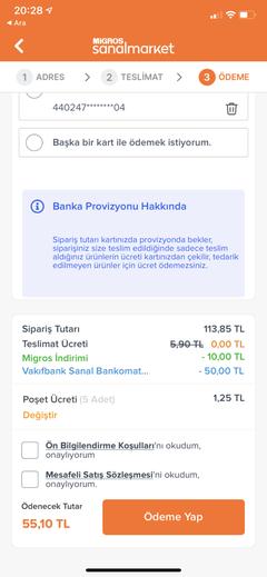 Vakıf Bankomat Sanal Kart - Migros 100/50