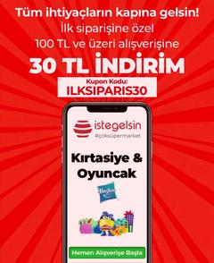 İSTEGELSİN İLK ALİSVERİS 100/30₺ indirim kodu