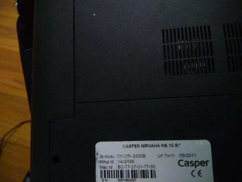 Anakart arızalı Casper CN.CRQ.2630B i7 2630qm(gerçek 4 çekirdek) , gt 540 m, 8gb ram, 500 hdd, 15.4 ekranı herşeyi tertemiz laptop