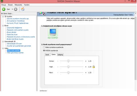 NVIDIA Renk, Parlaklık, Dynamic Range (HDR TV, RGB RANGE, BIT DEPTH)
