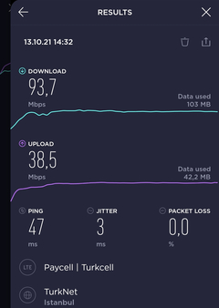 TÜM OPERATÖRLER 4,5G HIZ TESTİ [ANA KONU] 5G YE DOĞRU ADIM ADIM