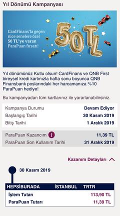 Cardfinans Yıl Dönümü (50 TL puan-Kişiye Özel)