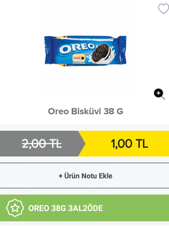 ⭕MİGROS⭕OREO 38 GR 1 TL(3AL 2 ÖDE 67 KRŞ)