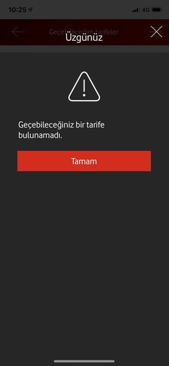 Vodafone Tarife Değişikliği Yapamıyorum!