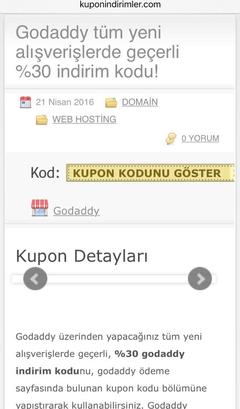  Godaddy alışverişi yapmadan bu habere bakın derim. Ücretsiz indirim kuponları