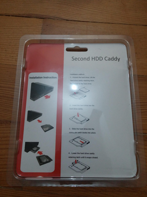 YENİ Laptop'a DVDROM Sürücüsüne SSD Takmak İçin Aparat 12,7mm + Montaj Tornavidası