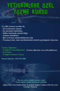  Yetişkinler için yüzme kursu İstanbul  Anadolu Yakası