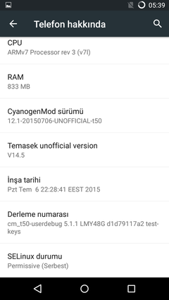 [2017.07.07] Turkcell T50 için CyanoganMod 12.1 (5.1.1), TWRP 3.0.2-3 ve Hafıza birleştirme