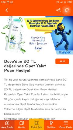 Dove saç ürünü / opet puan