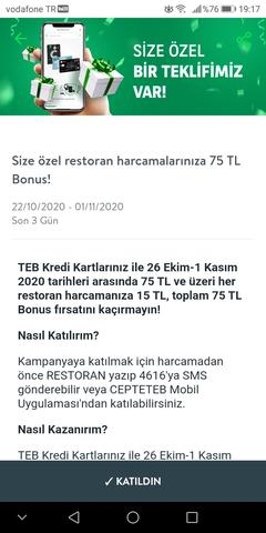 TEB e-ticaret alışverişlerinize 75 TL (Ekim)