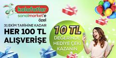 Kalafatlar Sanal Market'e özel her 100 tl alışverişe 10 tl hediye çeki