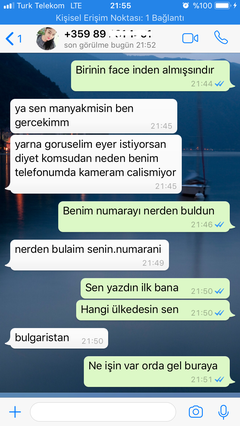 +359 lu numara ile Whatsapp sohbeti