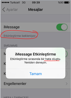  iMessage ve FaceTime Etkinleştirme Sorunu