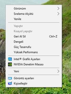 Masaüstü Sağ Tık Menüsüne Windows Güç Seçenekleri Kısayolu Oluşturma