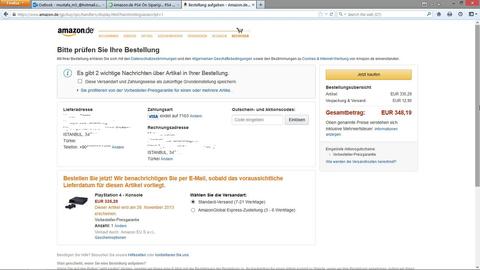 Amazon.de PS4 Ön Siparişi... PS4 + Killzone: S.F. + 2. DS4 + Kamera 1579 TL!!!