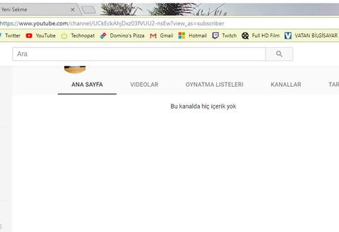 Youtube İçerik yok hatası