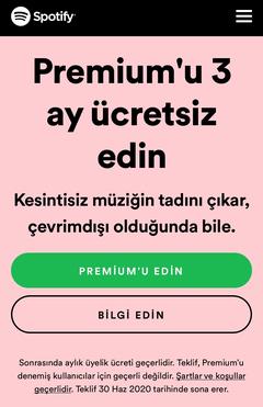 Spotify Premium 3 Ay Ücretsiz