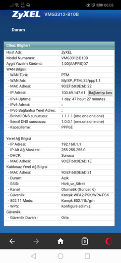 VMG3312-B10B Türk Telekom DNS Adresi Zorla Tanımlanıyor Kalkmıyor