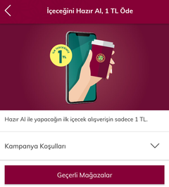 Kahve Dünyası hazır al, 1 TL öde