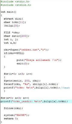  C de dosya okuma konusunda yardım