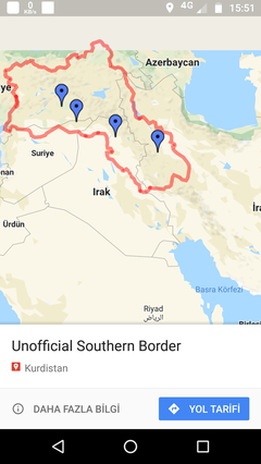 Google arama motoruna 'maps' yazınca ilk olarak Kürdistan çıkıyor.