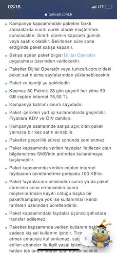 Turkcell - 50GB Her Yöne İnternet - 76,50TL