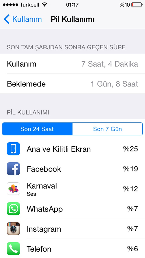 İphone 5s sarji boyle gidiyor