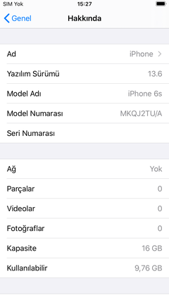iPhone 6S - 16GB - Kayıtlı - Temiz Cihaz