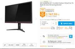 SATILDI AOC G2868PQU 28" 1ms 4K Freesync Monitör