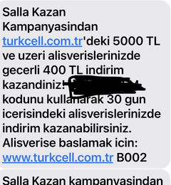 TURKCELL 400 tl İNDİRİM KUPONU