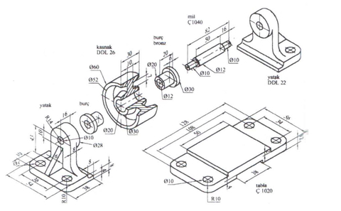 SolidWorks montaj ile ilgili çizimler