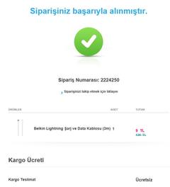 Turkcell.com.tr'de 9 TL'ye 3Mt Belkin Kablo 