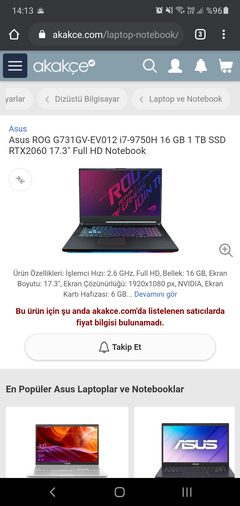 Asus rog strix G731GV-EV012 laptop hakkinda