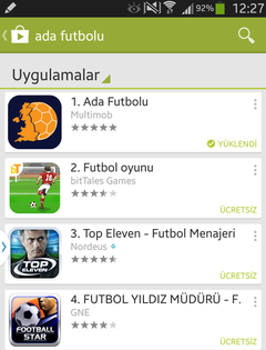  Ada Futbolu e-dergi Android uygulaması