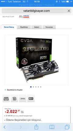  Ekran Kartı Borsası (Destek Olun Kimse Kazıklanmasın) Evga - 1070 SC 1550TL