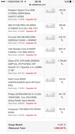  Monitör dahil maks 3500 bütçeli sistem için yardım.