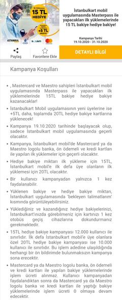 İstanbulkart Mobil'den Masterpass ile ilk Yüklemeye 15 TL Bakiye Hediye