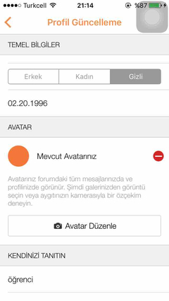 Profil Değiştirme Hatası