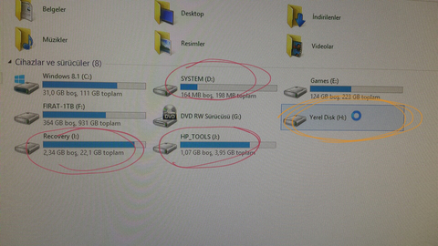 HDD Sadece Bir Bölümü Açılmıyor