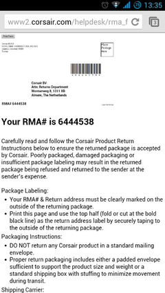  <<CORSAIR RMA YARDIM>>