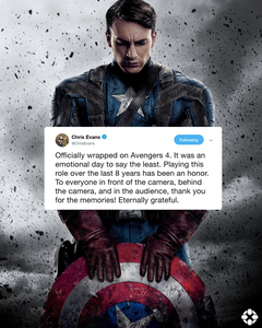 Chris Evans ( Kaptan Amerika - Avengers 4) bomba tweeet attı